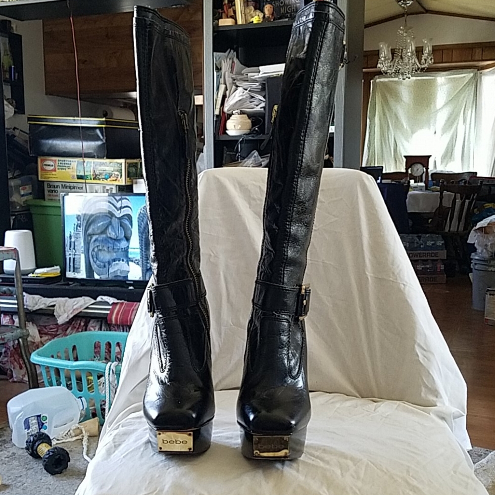 bebe platform high heel boots